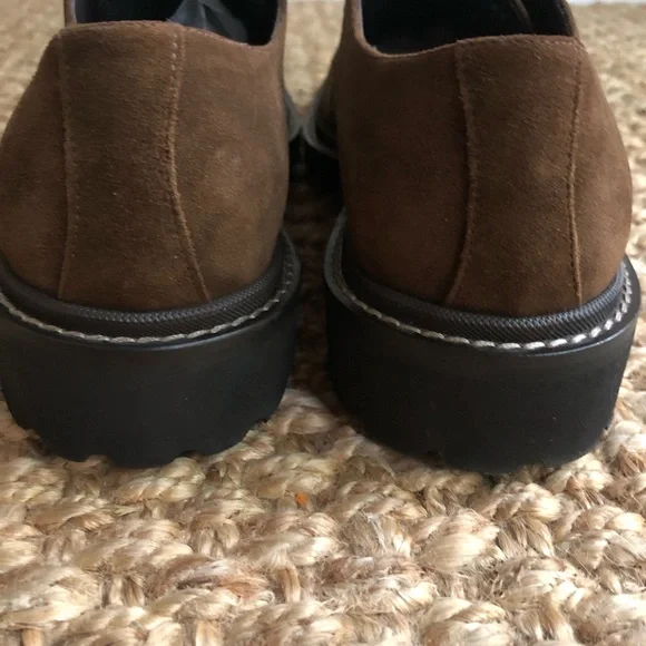 New: To Boot New York Brookdale Mid Brown Suede Lug Sole Derby. Size 8.5